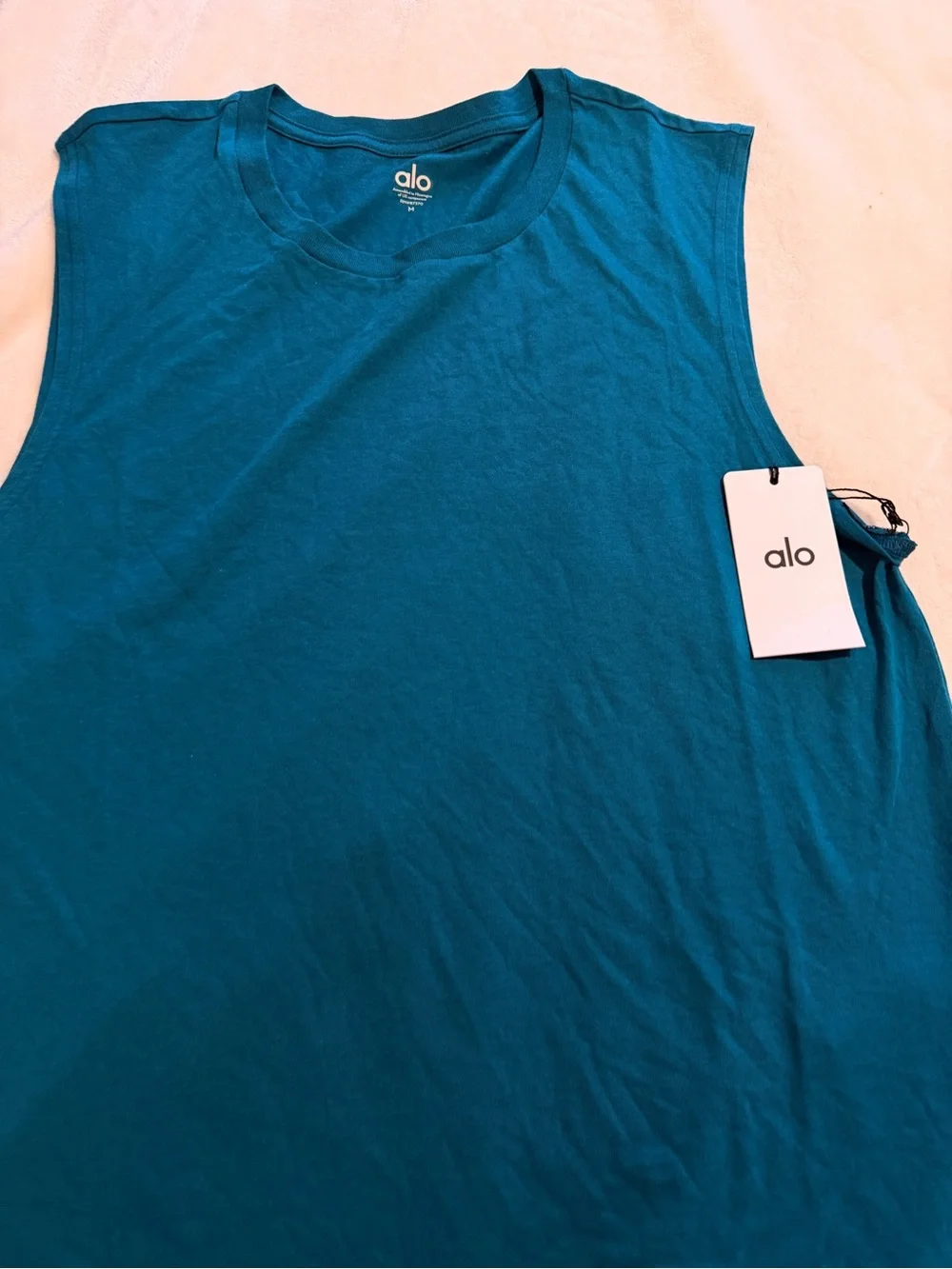 NWT ALO Yoga Triumph Muscle Tank Oceanic Teal Men’s M M2033R